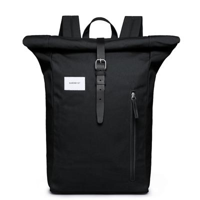 Sandqvist Dante Backpack black with black leather backpack Sandqvist Dante Backpack black with black leather backpack