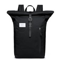 Sandqvist Dante Backpack black with black leather  backpack - thumbnail