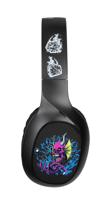 Konix Stranger Things Bluetooth 5.3 draadloze on-ear hoofdtelefoon, pc, smartphones, tablets, microfoon, 30 uur batterijduur, zwart en geel - thumbnail