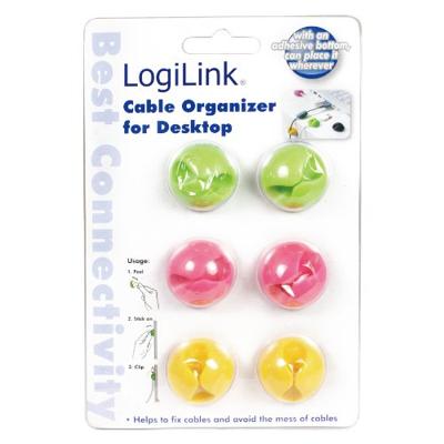 LogiLink Kabelhouder, kleurrijk, 6 stuks, Meerkleurig., Eén maat, Sterren en strepen