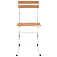 Bistrostoelen 4 st inklapbaar massief acaciahout en staal - thumbnail