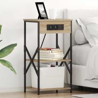 Nachtkastje 2 pcs Sonoma Eiken 41 x 31 x 76 cm Bewerkt hout - thumbnail