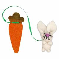 Vilten Boekenlegger Konijn met Wortel - thumbnail