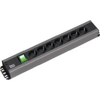 Bachmann 300.007 Stekkerdoos met schakelaar Aluminium, Zwart Randaarde stekker - thumbnail