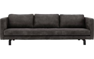 Goossens Excellent Bank Nuance donkerbruin, leer, 4-zits, urban industrieel