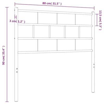 Hoofdbord 75 cm metaal wit Hoofdbord 75 cm metaal wit