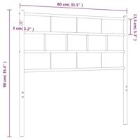 Hoofdbord 75 cm metaal wit - thumbnail