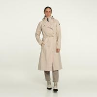 AGU Trench Coat Long Regenjas Urban Outdoor Dames - Cement - S - Waterdicht - thumbnail