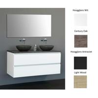 Badkamermeubelset Sanilux Trend Dynasty 120x47x50 cm met Twee Waskommen Hoogglans Wit - thumbnail