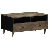 Salontafel 80x54x40 cm massief mangohout lichtgrijs - thumbnail