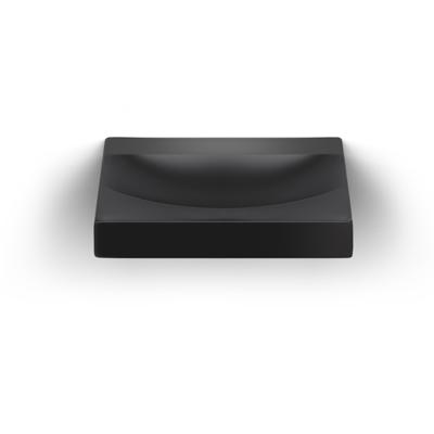 Vale wastafel 70 cm, met kranenbank, mat zwart keramiek