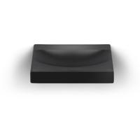 Vale wastafel 70 cm, met kranenbank, mat zwart keramiek - thumbnail