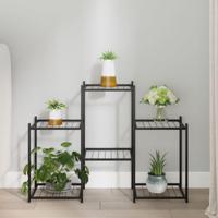 Bloemenstandaard 83x25x60 cm ijzer zwart - thumbnail