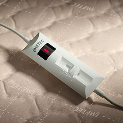 Verwarmde dekmatras - Imetec - Bedverwarmer voor tweepersoonsbed 150 x 80 cm - 2 bedieningselementen met 2 temperaturen - Wasbaar