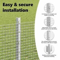 VidaXL Hek met paal zilver 1 x 25 m staal - thumbnail