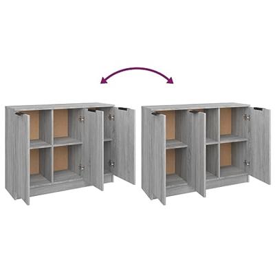 Dressoir 90,5x30x70 cm bewerkt hout grijs sonoma eikenkleurig