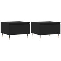 Salontafels 2 st 50x46x35 cm bewerkt hout zwart - thumbnail