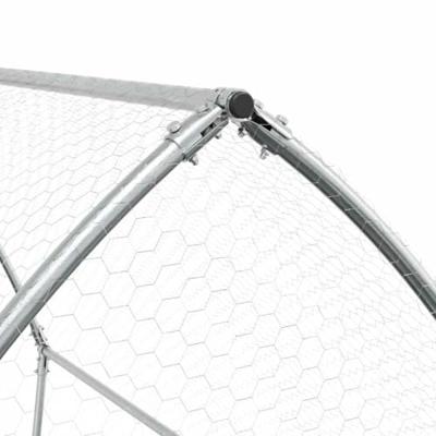 Kippenhok 200x105x182 cm gegalvaniseerd staal zilverkleurig