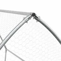 Kippenhok 200x105x182 cm gegalvaniseerd staal zilverkleurig - thumbnail