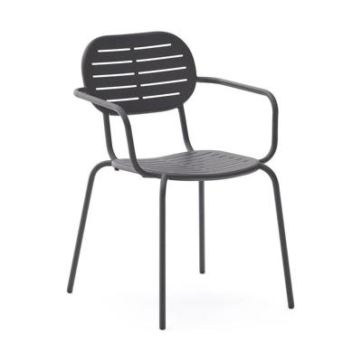 Kave Home Tuinstoel 'Brai' Met armleuning, Staal, kleur Donkergrijs