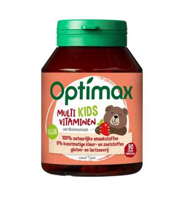 Optimax Kinder multi aardbei (90 Kauwtab)