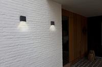 Kleine donkergrijze LED gevelverlichting helder wit 4000k Lutec Gemini XF - thumbnail