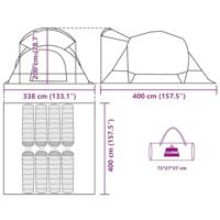 Tunneltent 8-persoons waterdicht grijs en oranje - thumbnail