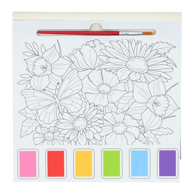 Wins Holland Waterverfkleurblok volwassenen - vlinders en bloemen - incl penseel en 6 kleuren waterverf