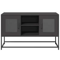 Tv-meubel 100,5x39x60,5 cm staal zwart - thumbnail