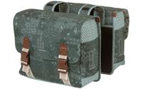 Basil bohème dubbele fietstas - waterafstotend - polyester - groen - 35l - thumbnail