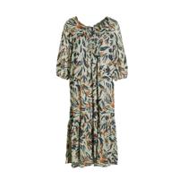 Fransa maxi jurk van gerecycled polyester mintgroen/donkergroen/oranje - thumbnail