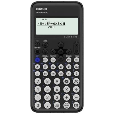 Casio FX-82DE CW Technische rekenmachine Zwart Aantal displayposities: 10 werkt op batterijen (b x h x d) 77 x 13.8 x 162 mm