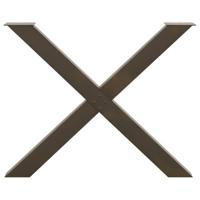 Eettafelpoten 3 st X-vormig 90x(72-73) cm staal naturel - thumbnail