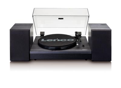 Platenspeler met Bluetooth® en twee externe luidsprekers Zwart