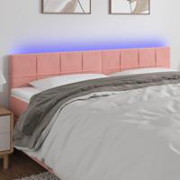 Hoofdbord LED 180x5x78/88 cm fluweel roze - thumbnail