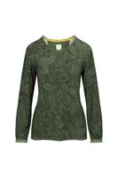Pip Studio Trice Long Sleeve Top Casa dei Fiori Green S - thumbnail