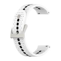 By Qubix - Dot Pattern bandje - Wit - Compatible met Garmin Vivoactive 6 / Vivoactive 5 / Vivoactive 3 - Compatible Garmin bandje - Bandbreedte: 20mm - thumbnail