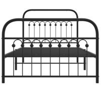 Bedframe met hoofd- en voeteneinde metaal zwart 100x190 cm - thumbnail