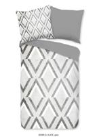 Good Morning Dekbedovertrek "grafische print" - Grijs - (200x200/220 cm) - Katoen - thumbnail