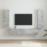 TV Wandkast 2 pcs Beton 30 x 31 x 100 cm Bewerkt hout - thumbnail