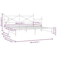 Slaapbank met onderschuifbed zonder matras 100x200 cm staal wit - thumbnail
