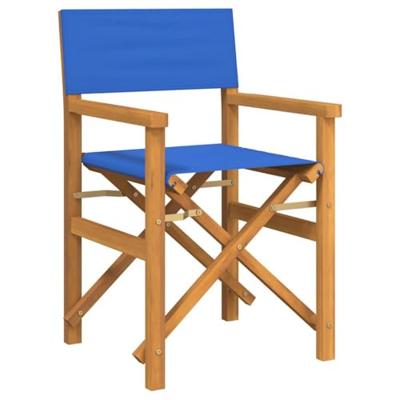 Regisseursstoelen inklapbaar 2 st massief teakhout blauw