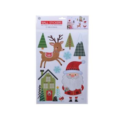 Raamsticker l24.5h35 cm groen/rood assorti kerst Decoris - Decoris