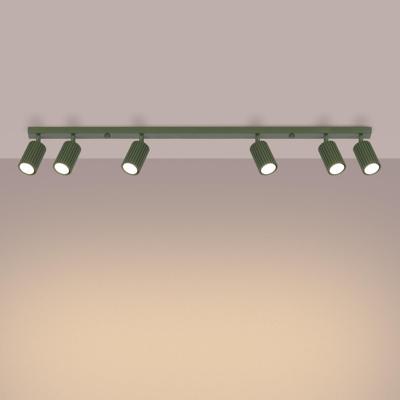 Plafondlamp KARBON 6L olijfgroen