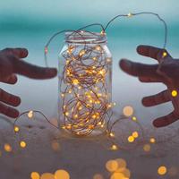 Solar lichtsnoer twinkle met 300 leds in koperdraad - thumbnail