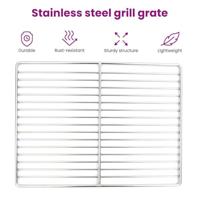 VidaXL Grillrooster zilver 40 x 30 cm roestvrij staal - thumbnail