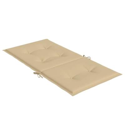 Stoelkussens 6 st lage rug 100x50x4 cm stof gemleerd beige Stoelkussens 6 st lage rug 100x50x4 cm stof gemleerd beige
