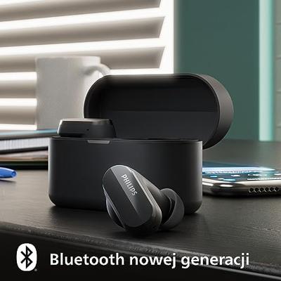 Philips TAT3508BK/00 True Wireless Hoofdtelefoon | Natuurlijk Geluid Siliconen Oordopjes | Ruisonderdrukking | Tot 21 Uur Speeltijd | Bluetooth | Microfoon | USB-C-kabel | IPX4 Waterbestendig | Zwart