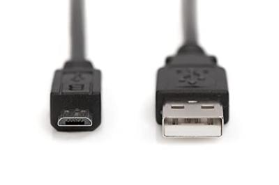 DIGITUS USB 2.0 aansluitkabel - 3 stuks - 1,0 m - USB A (St) naar USB Micro B (St) - 480 Mbit/s - verbindingskabel - zwart
