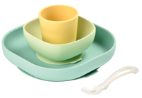 Serviesset 4 items silicone BEABA geel - thumbnail